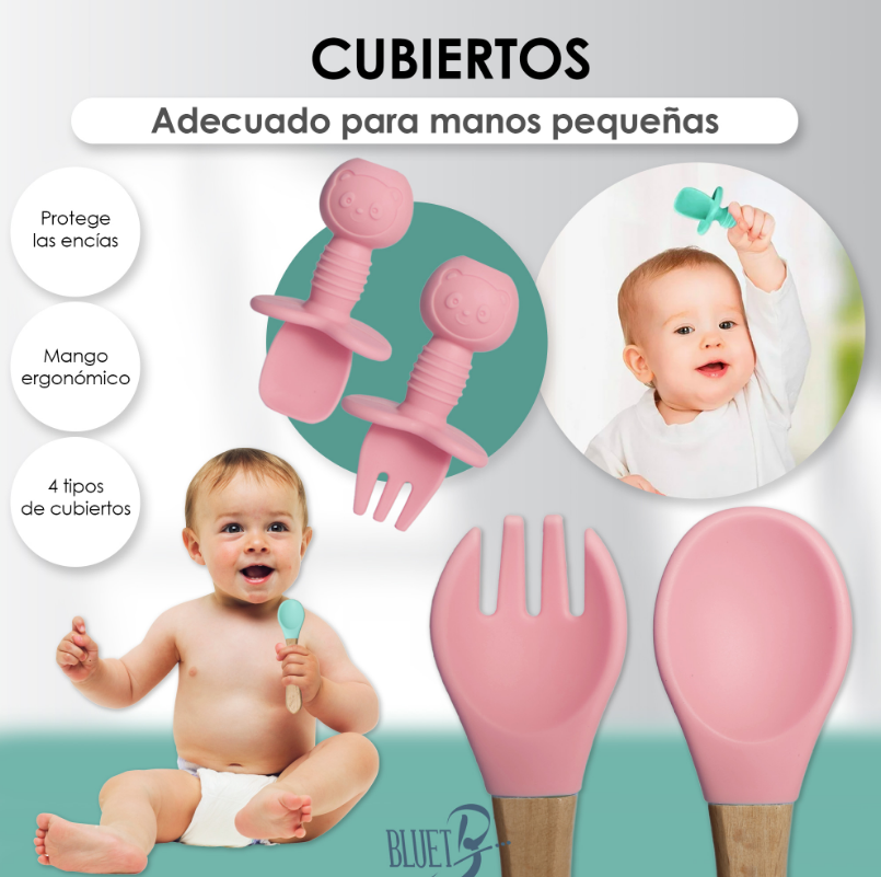 SET VAJILLA ROSA BEBÉ