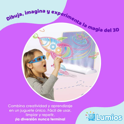 PIZARRA 3D CON GAFAS INCLUIDAS LUMIOS ELYON®