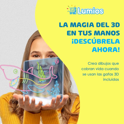 PIZARRA 3D CON GAFAS INCLUIDAS LUMIOS ELYON®