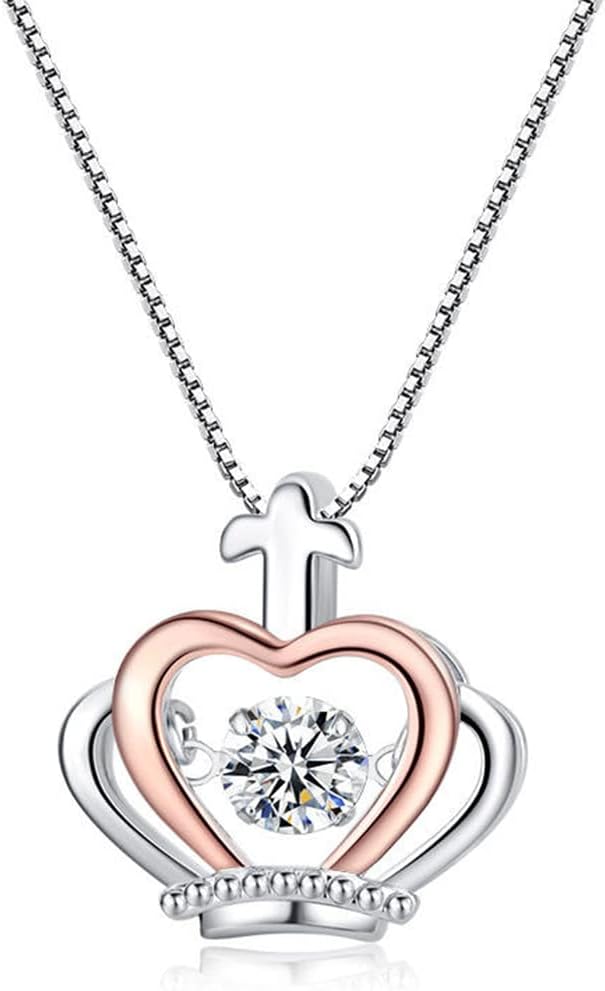 Oso amor con rosa preservada + collar plata corazón bicolor